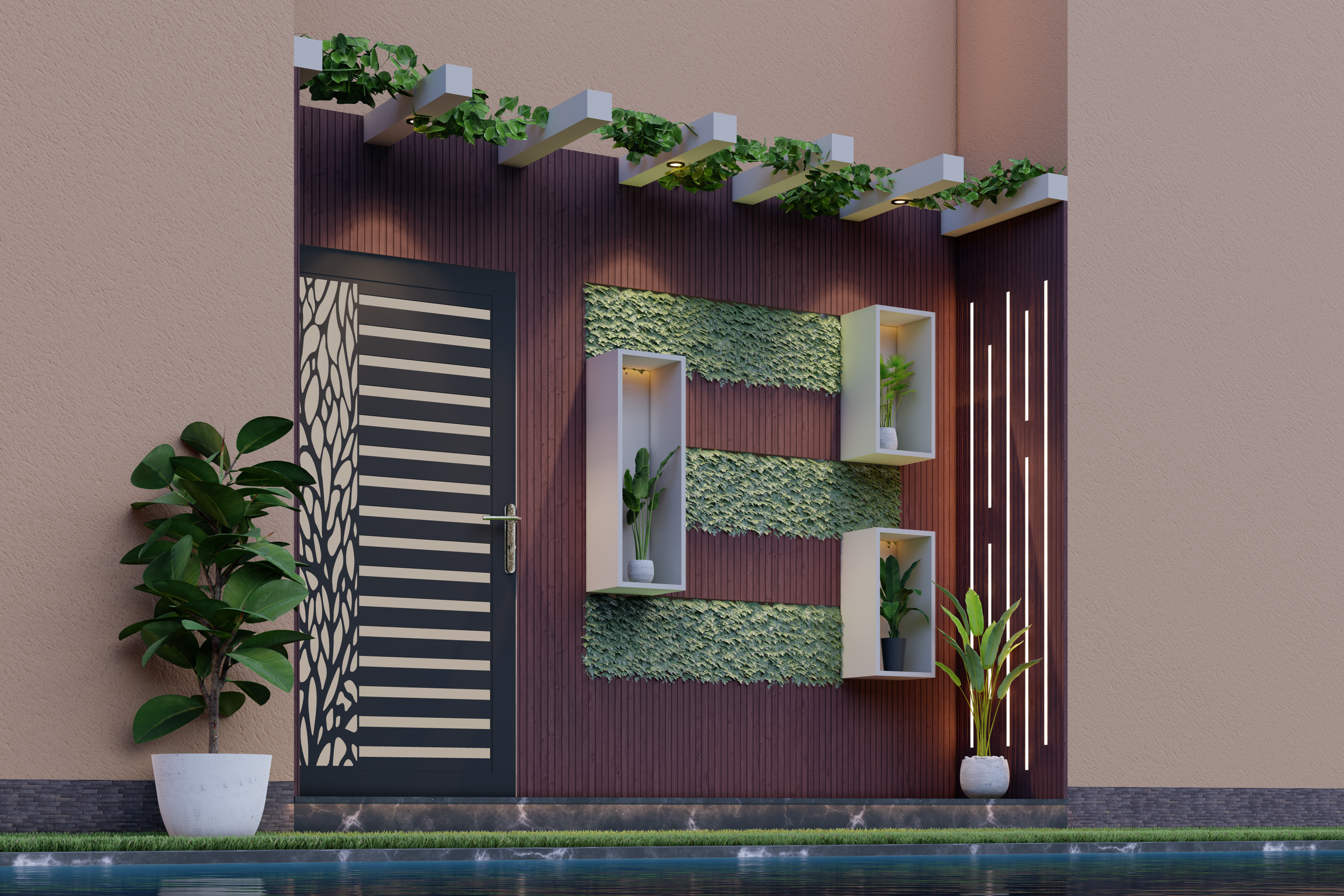 Landscape & Entrance Design by Ibuilding